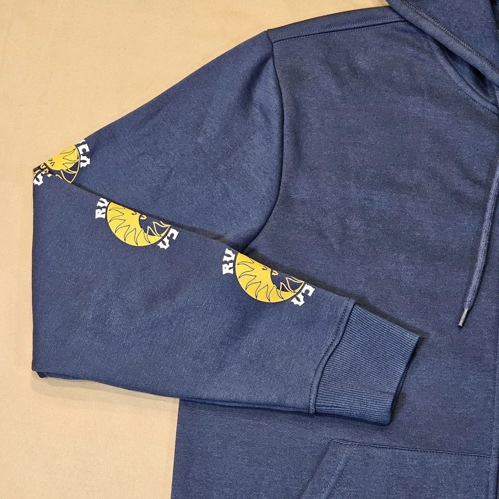 NWT RVCA Hoodie Mens Blue The Balance of Opposites Rays‎ Cotton Full Zip  Medium